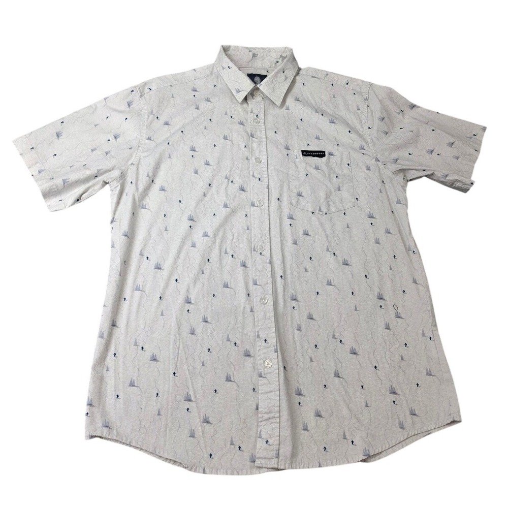 Jack + Sage Mens Large Steamboat Springs Ski Mountain Print Button Down Shirt